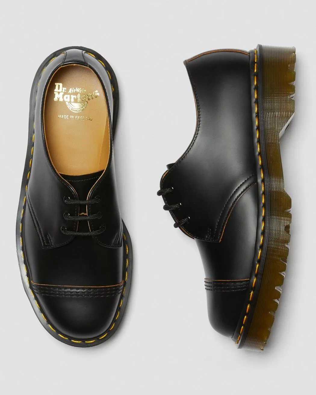 1461 Bex Toe Cap Black Quilon Oxford Shoe