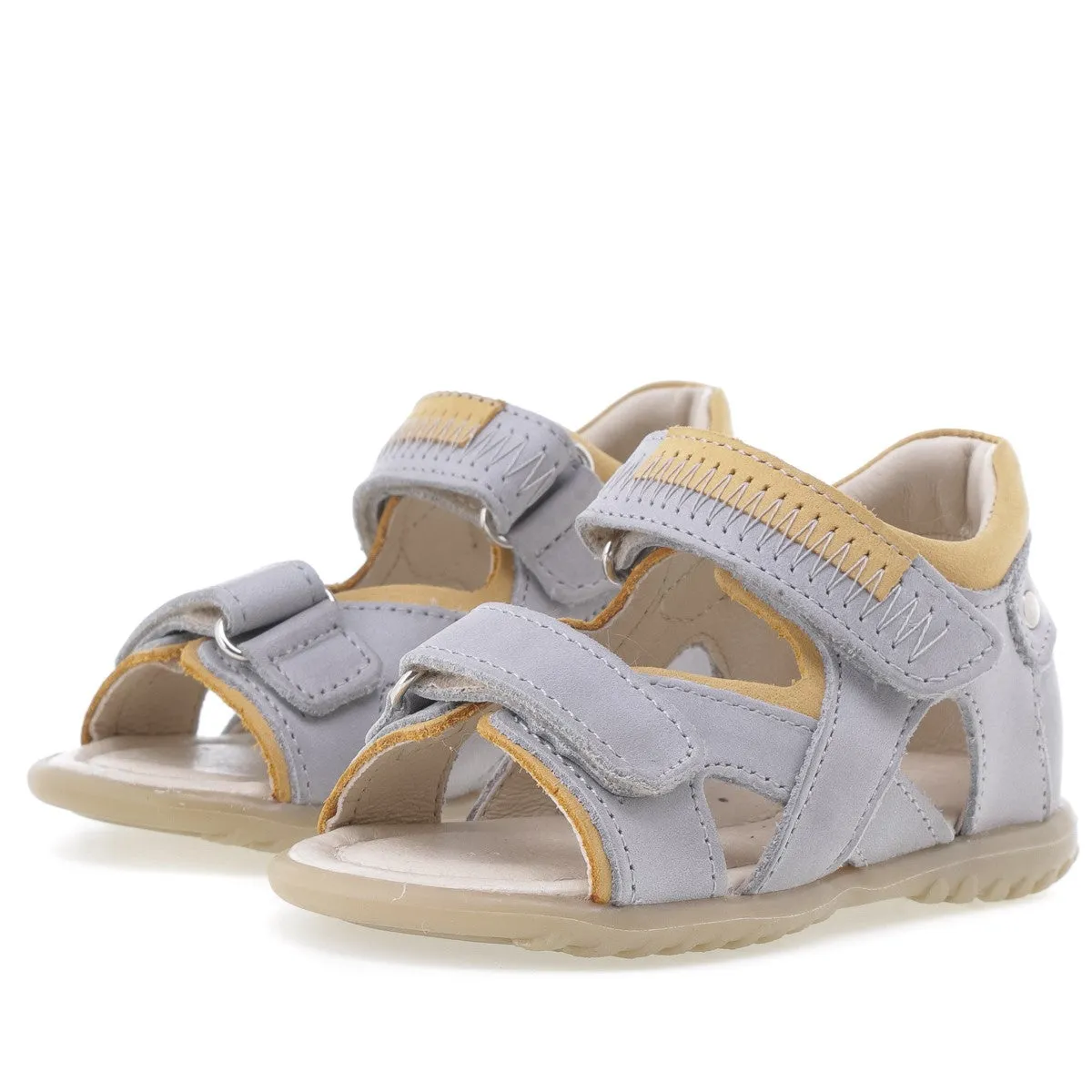 (2086-23) Emel grey velcro Sandals -