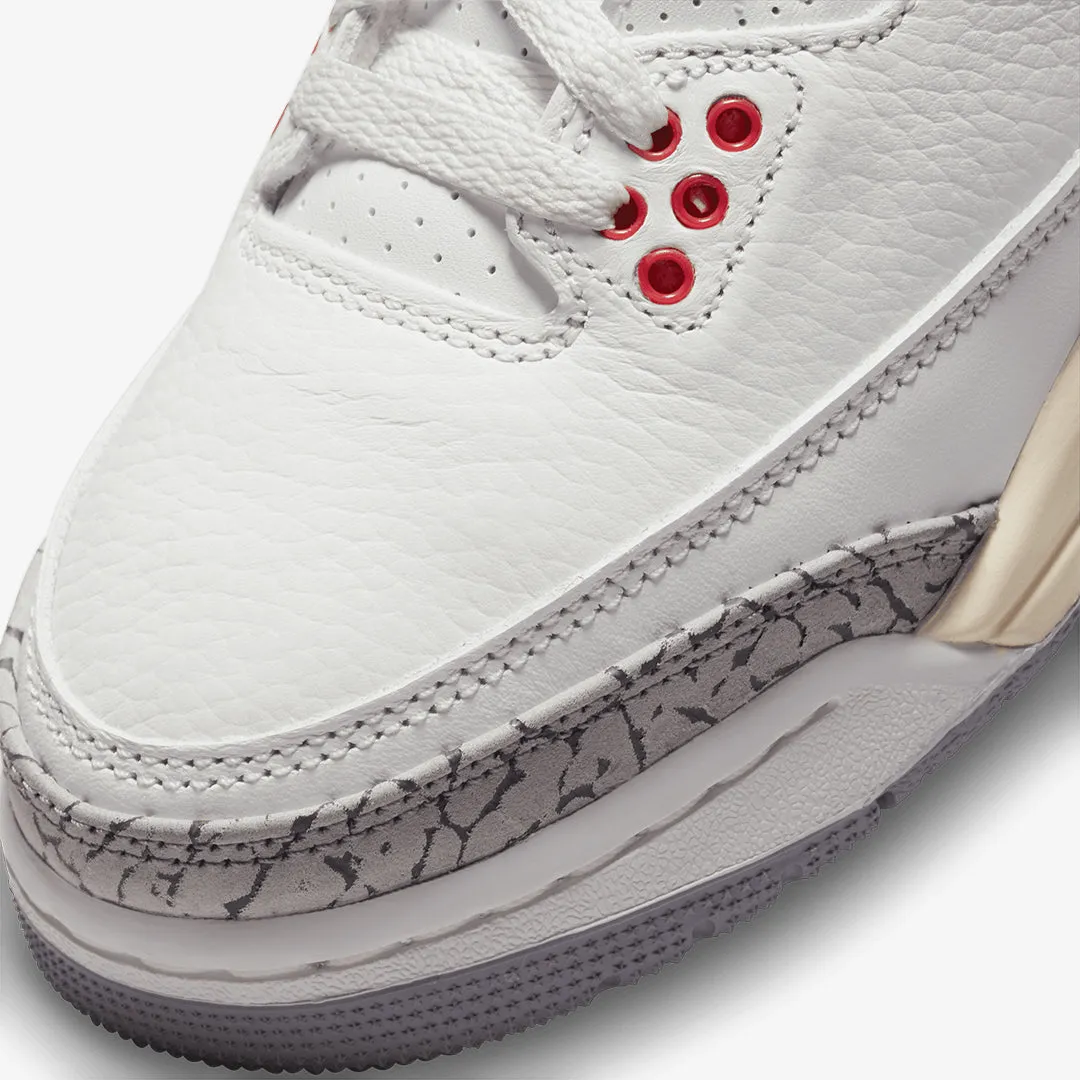 AIR JORDAN 3 RETRO 'SUMMIT WHITE/FIRE RED-BLACK-CEMENT GREY' (GS)