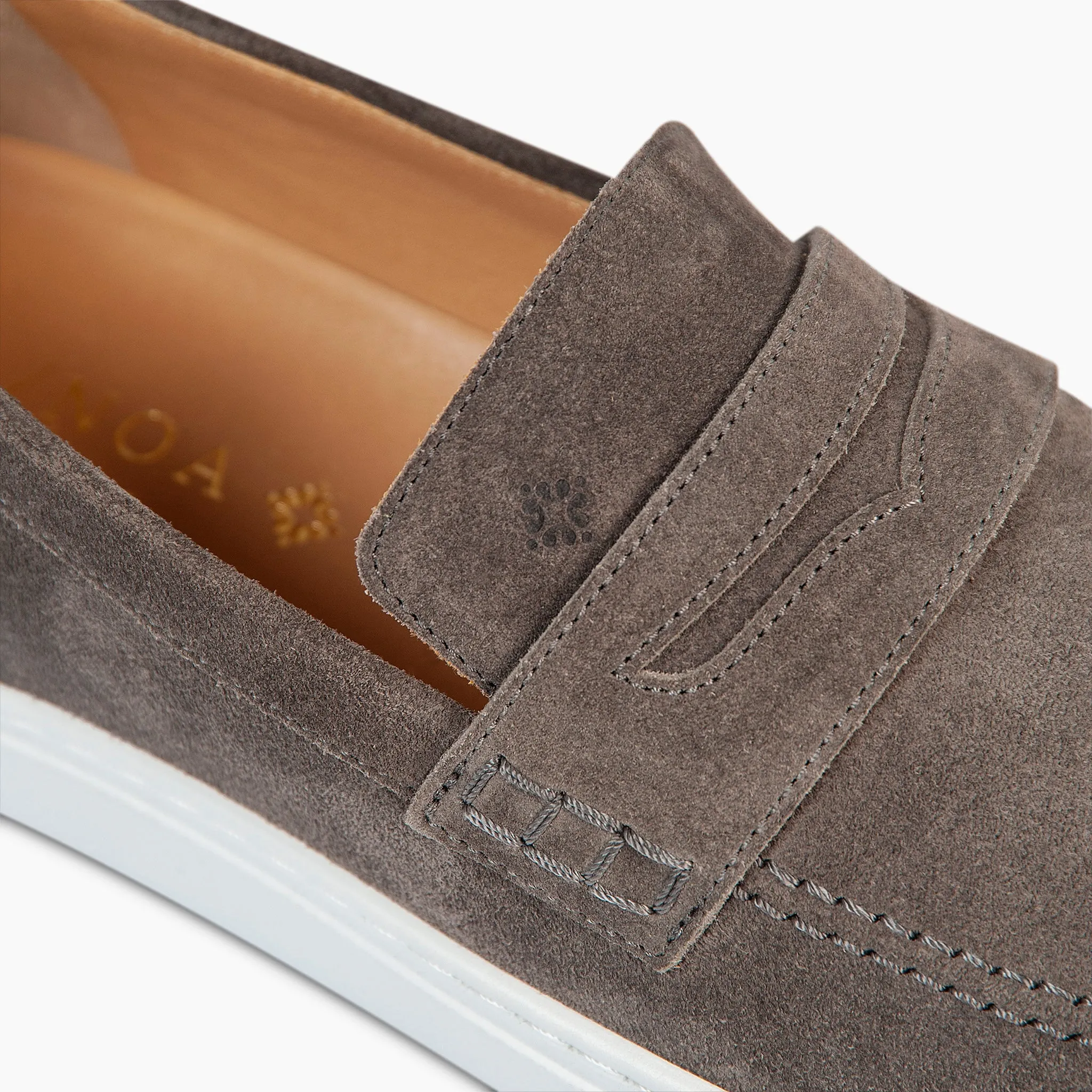 AND casual moccasins in suede and rubber sole