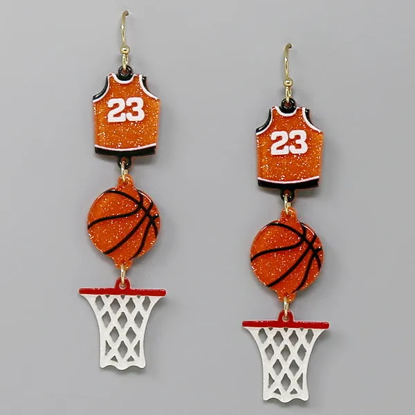 Basketball Acetate Drop Earrings