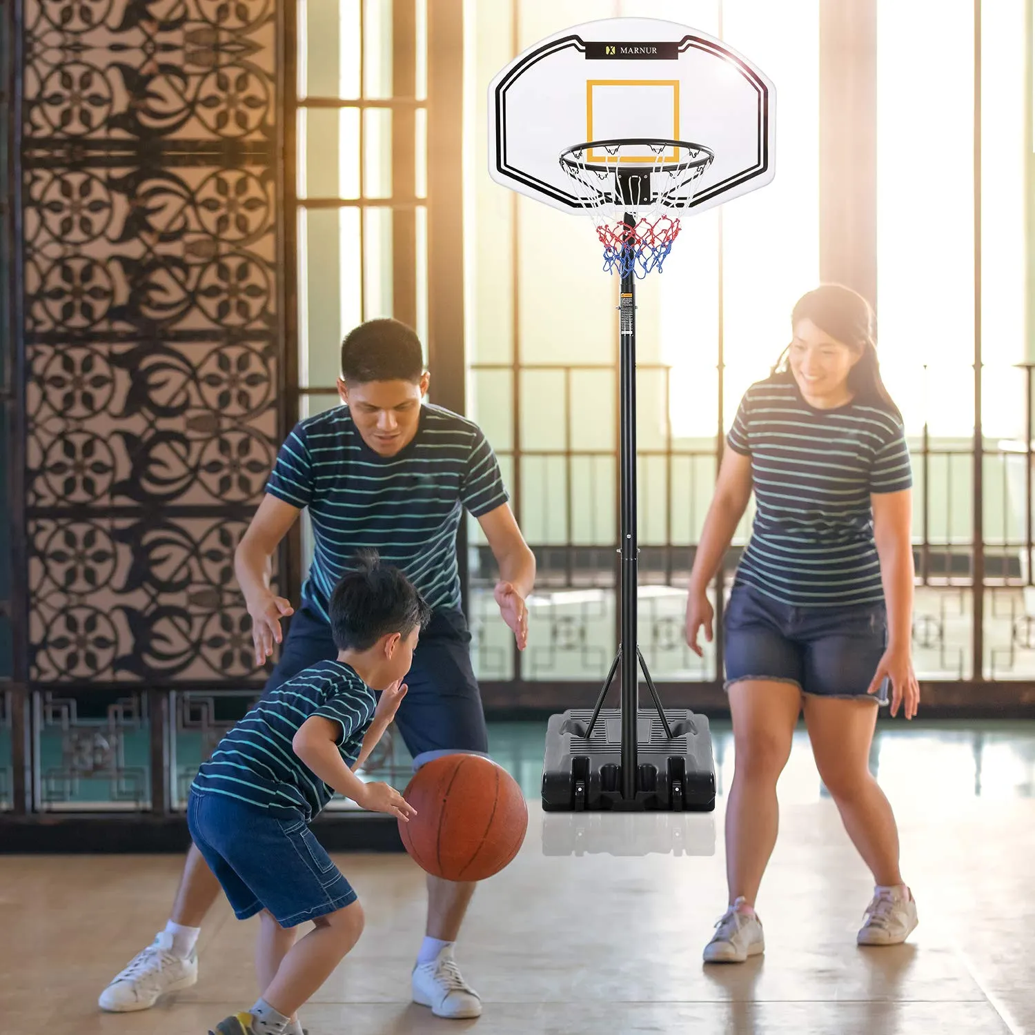 Basketball Hoop Portable Basketball Goal Basketball System 35x23.6 Backboard with Adjustable Height and Removable Wheels Outdoor/Indoor for Kids/Youth/Teenagers