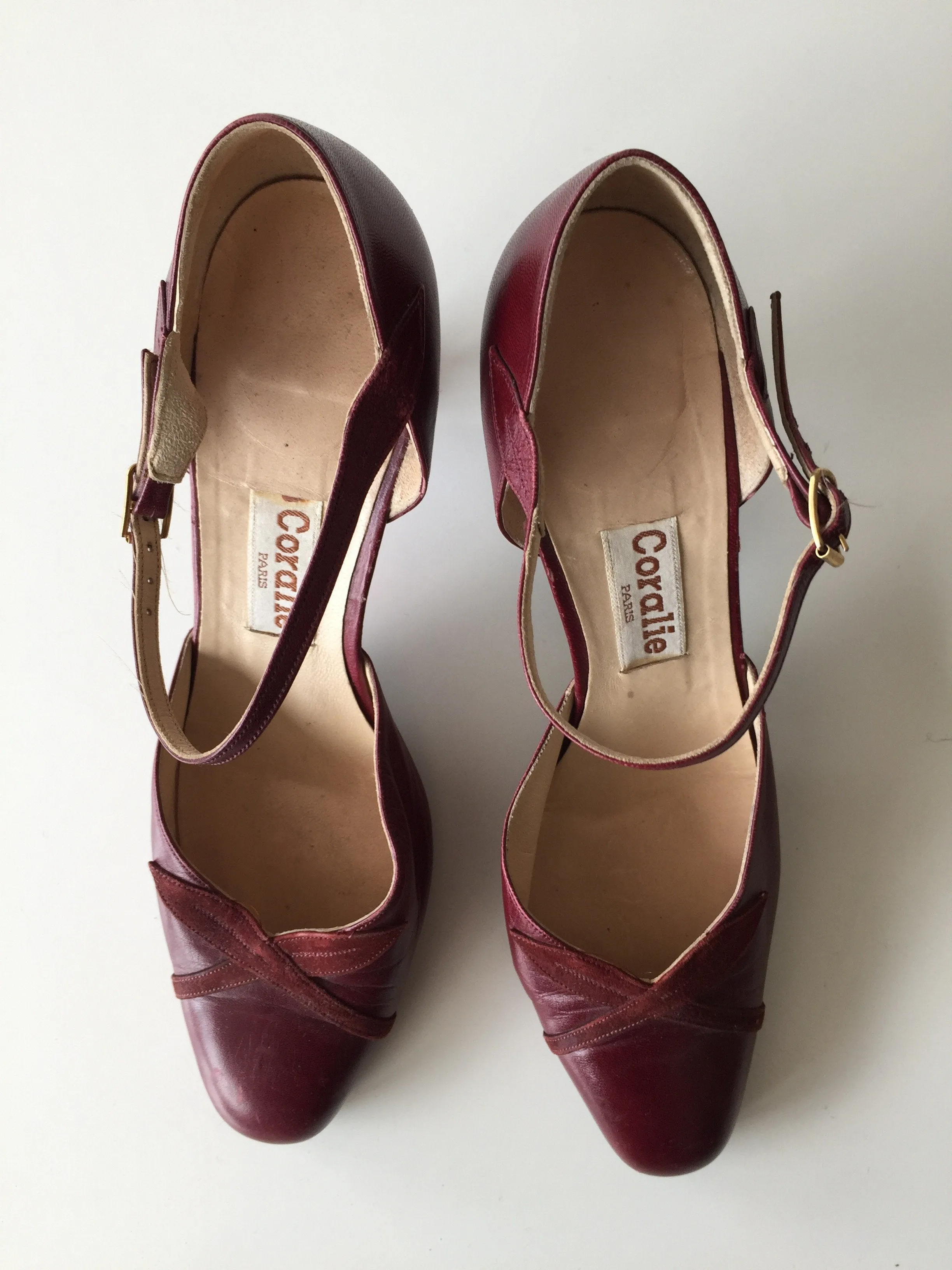 Burgundy Ankel Strap Pumps