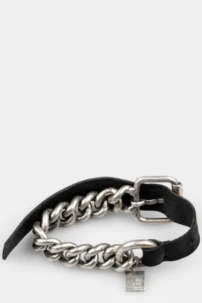 Chunky chain leather bracelet