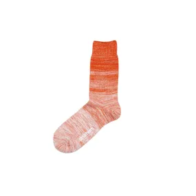 Druthers Organic Cotton Gradient Crew Sock Orange & White