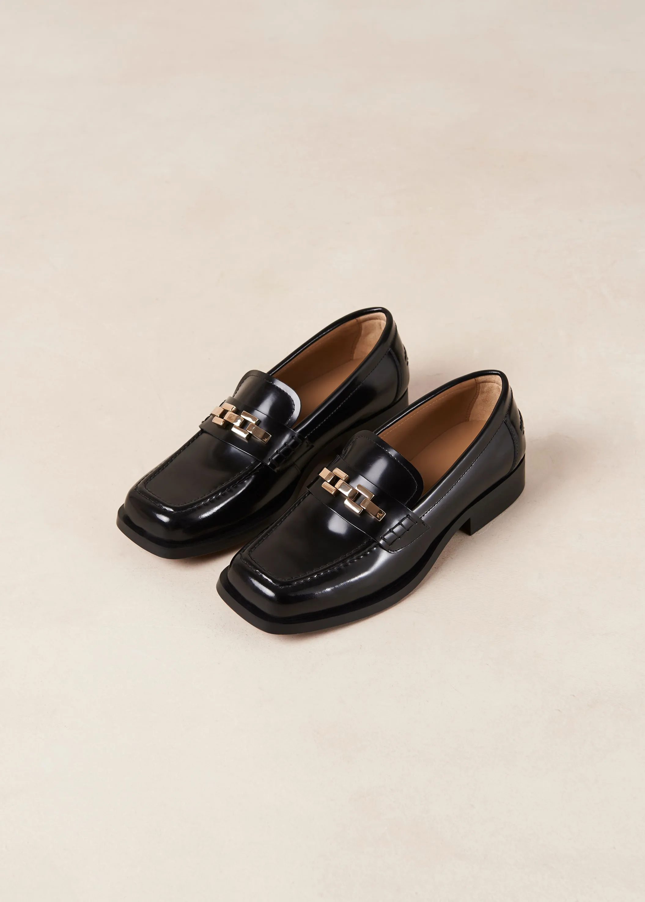 Elliot Black Leather Loafers