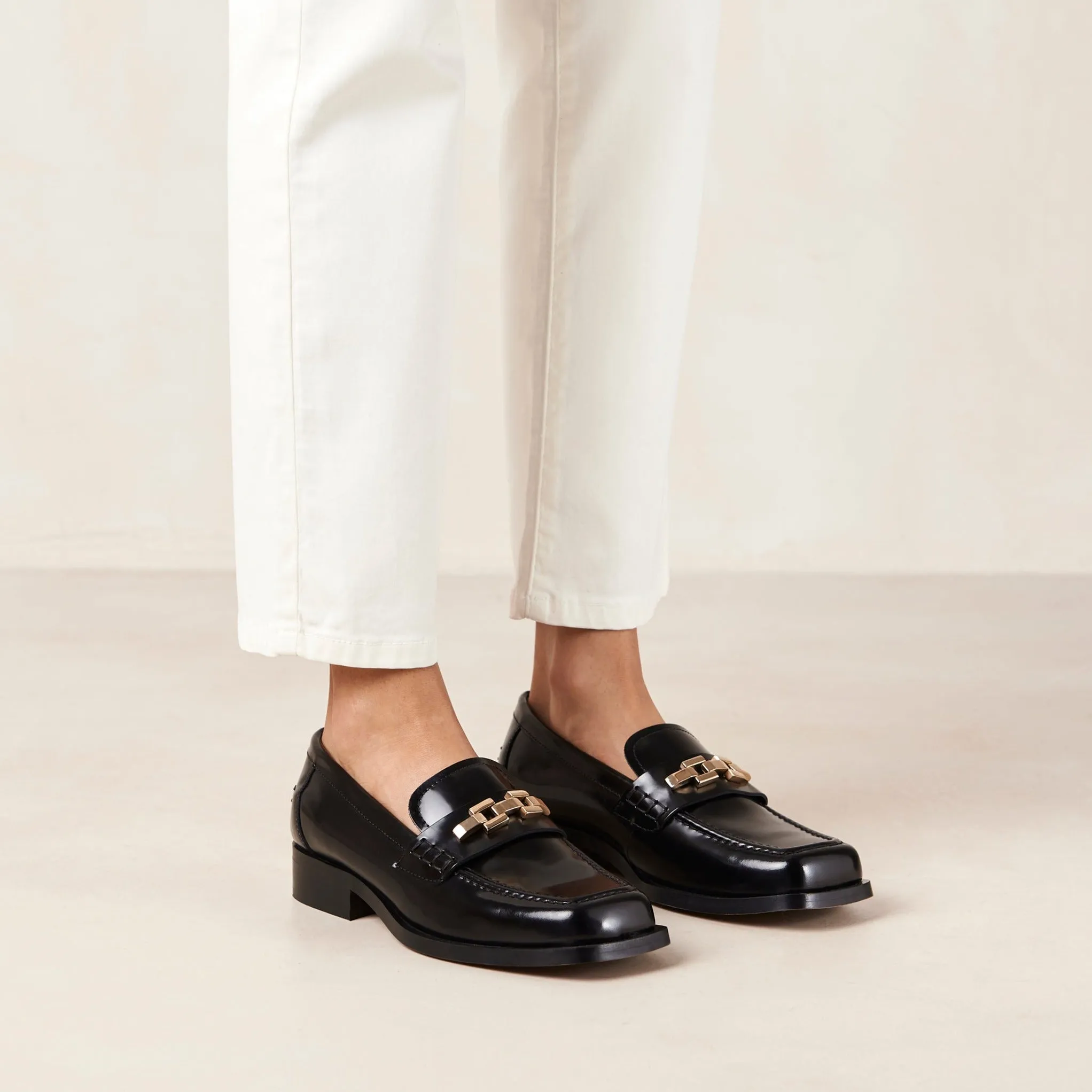 Elliot Black Leather Loafers