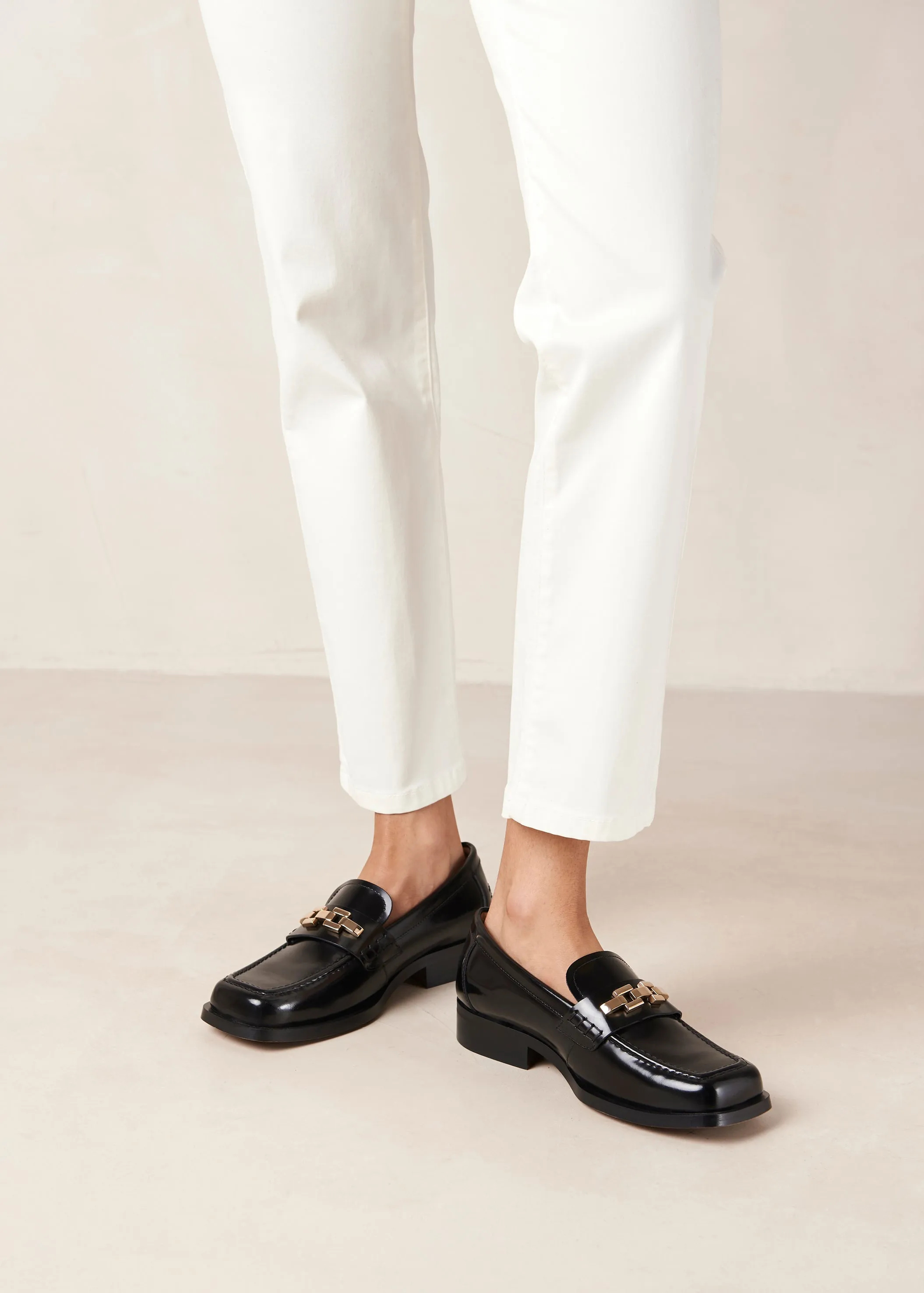 Elliot Black Leather Loafers