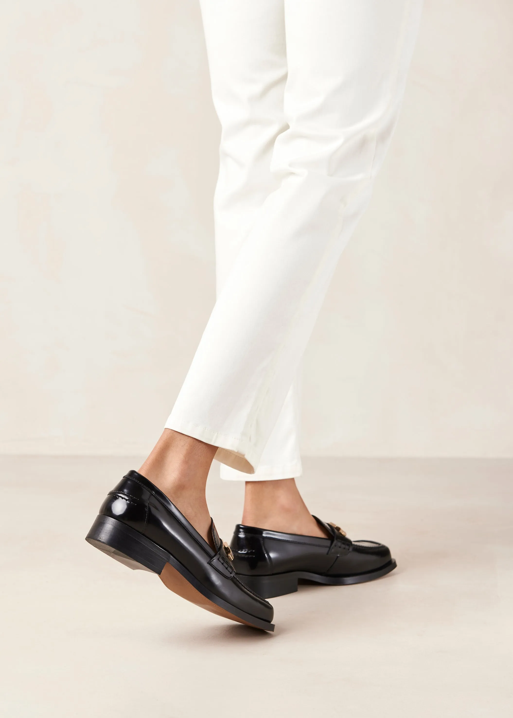 Elliot Black Leather Loafers