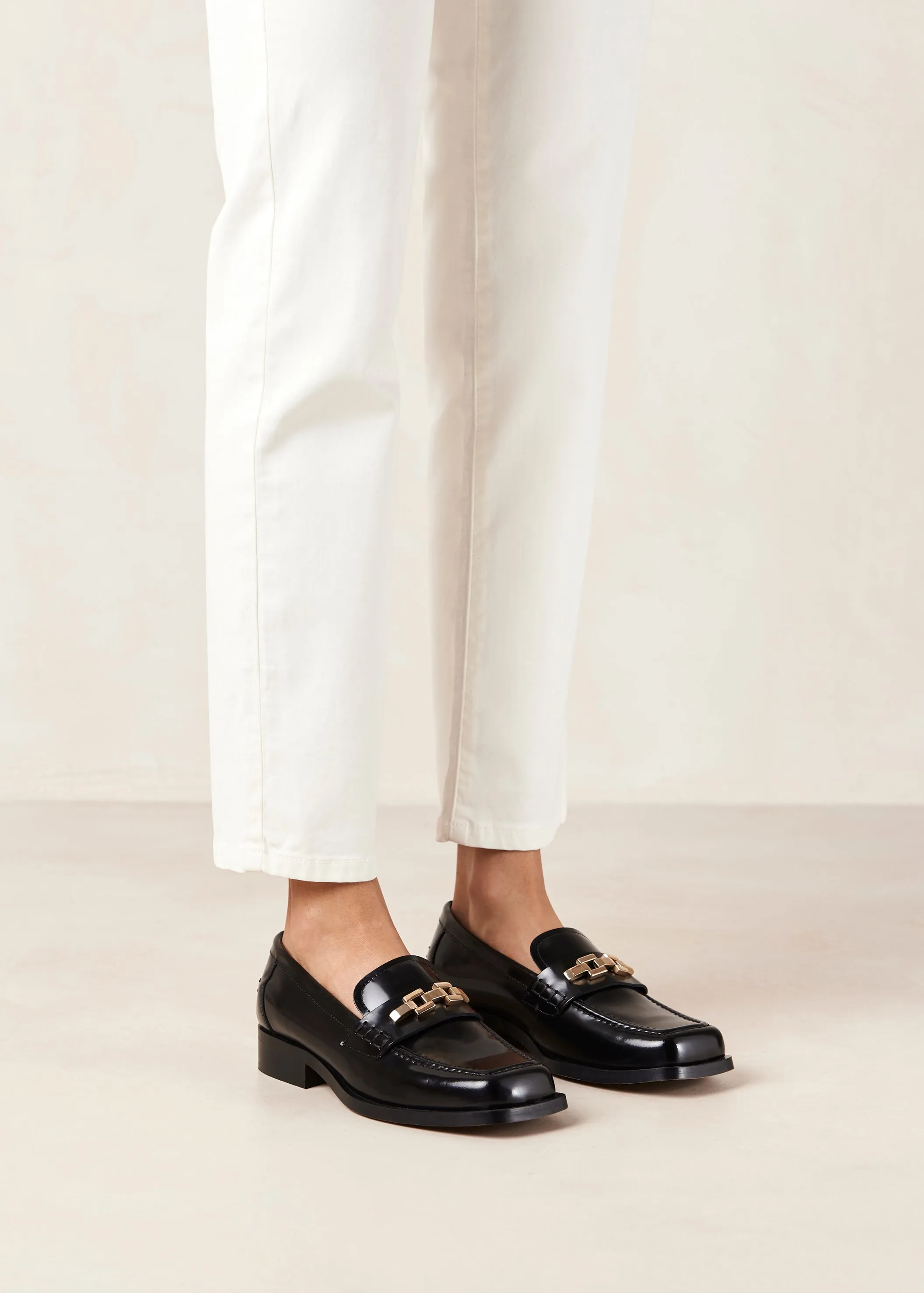 Elliot Black Leather Loafers