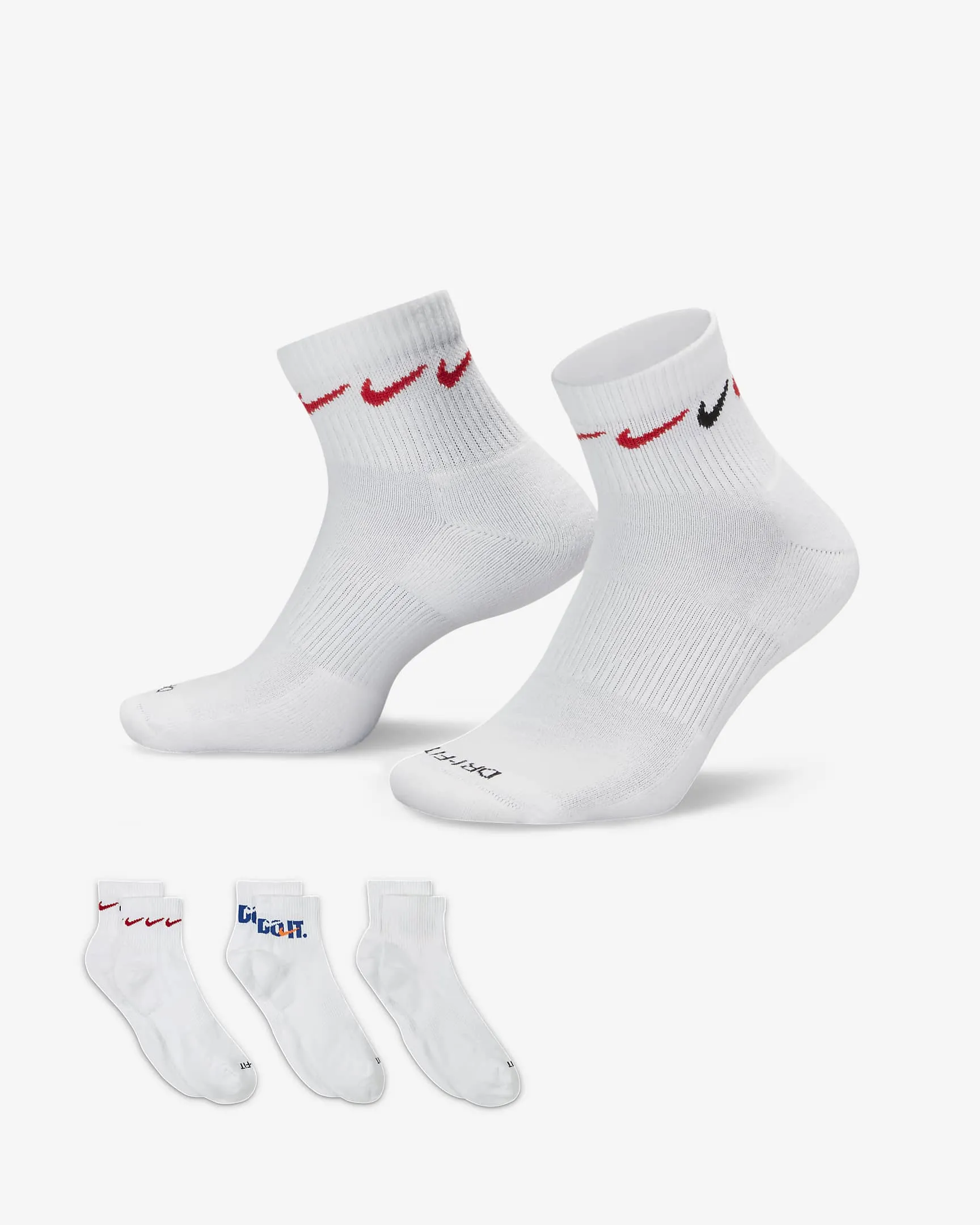 Everyday Plus Cushioned Training Ankle Socks (3 Pairs)