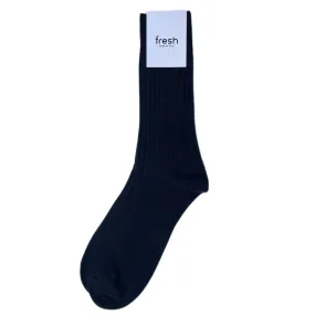 FRESH Cotton Mid-Calf Lenght Socks In Black