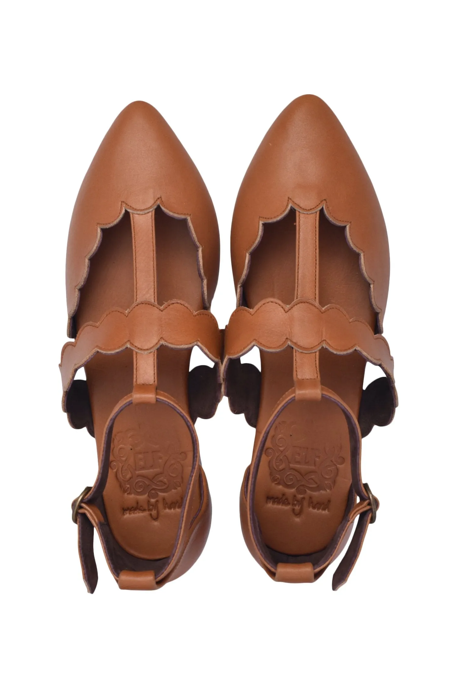 Gardenia Pointy Toe Leather Flats