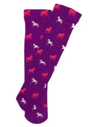 Girls purple Pony socks