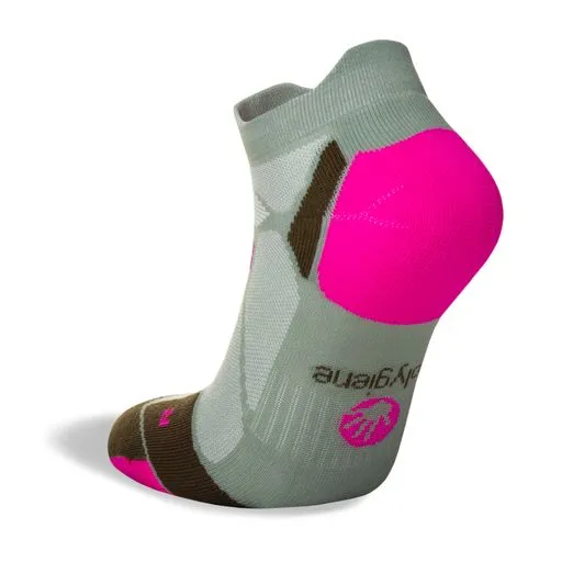 Hilly Marathon Fresh Socklet Min - Sage/Fluo Pink