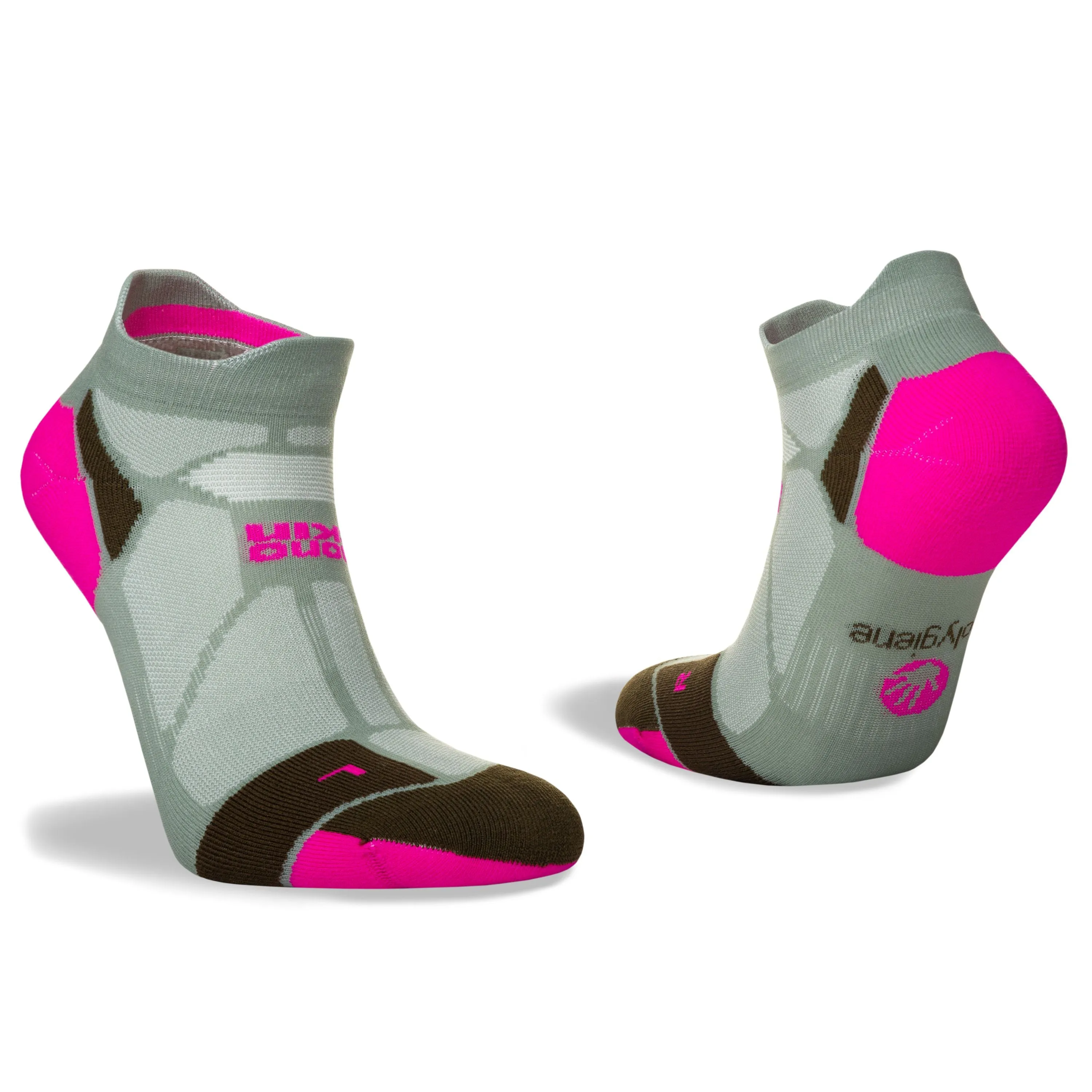 Hilly Marathon Fresh Socklet Min - Sage/Fluo Pink