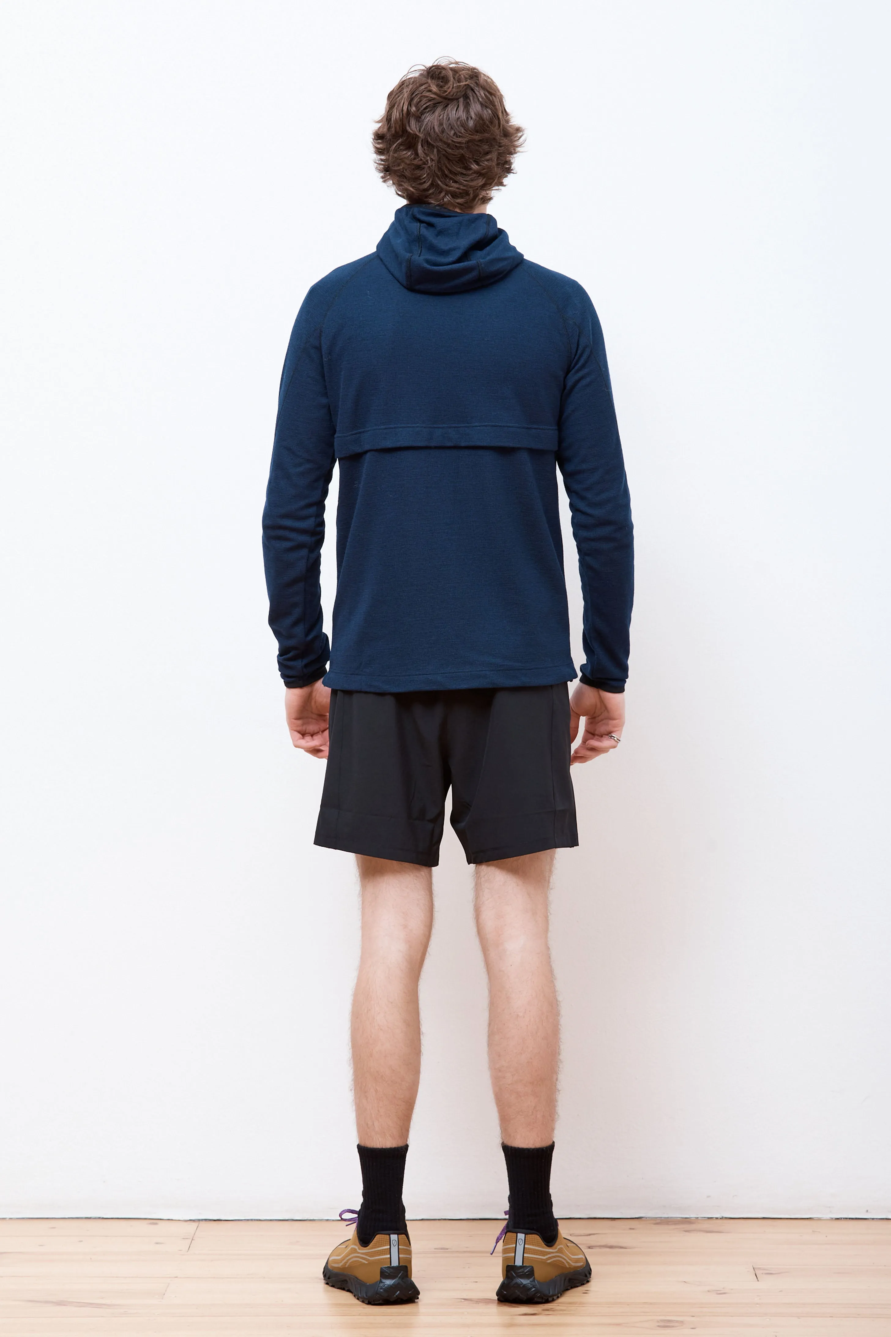 Hooded Running Midlayer Deep Navy