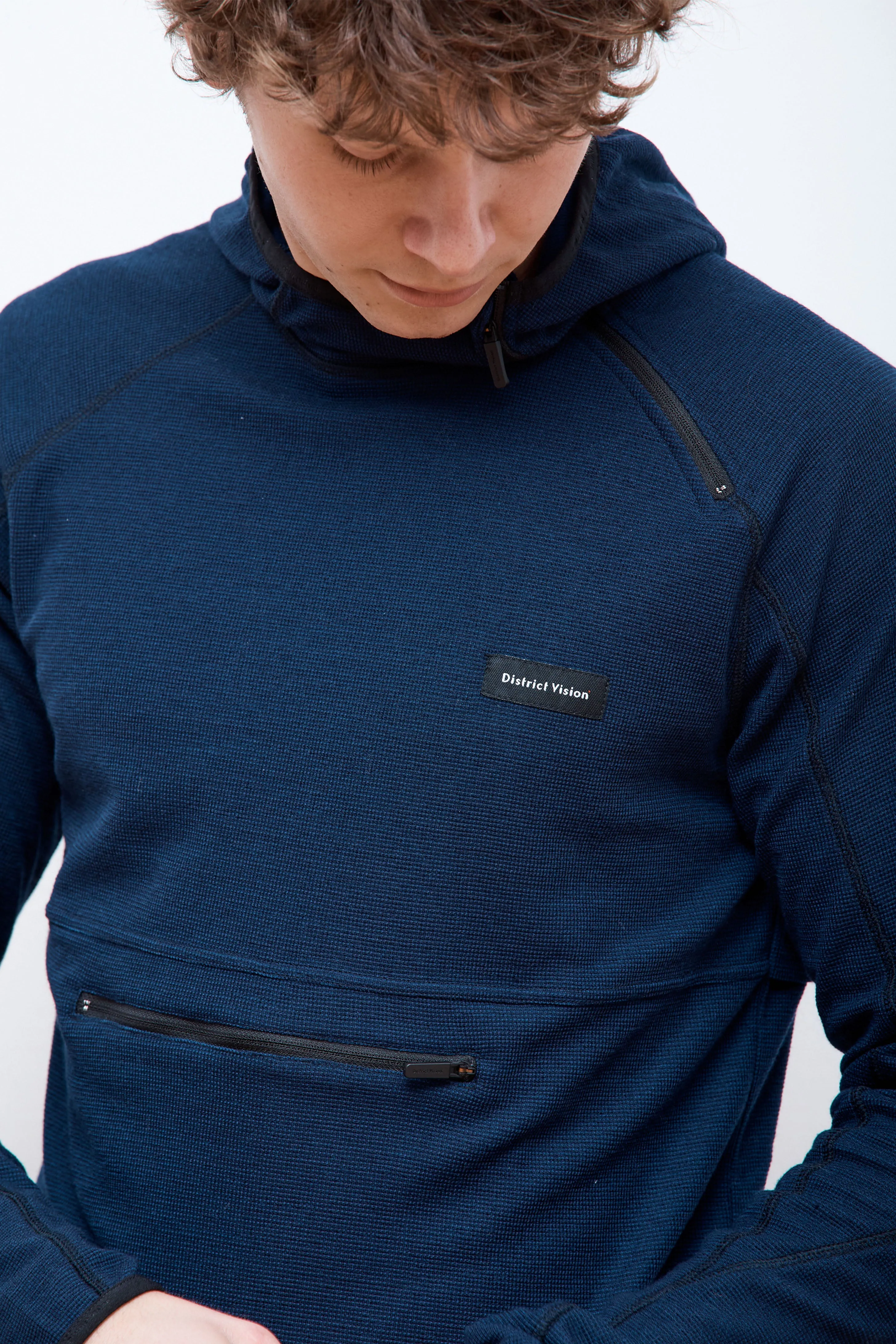 Hooded Running Midlayer Deep Navy