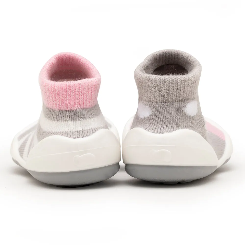 Komuello Baby Shoes - Dots & Stripes - Pink