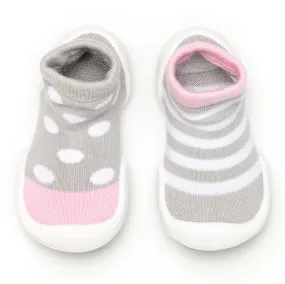 Komuello Baby Shoes - Dots & Stripes - Pink