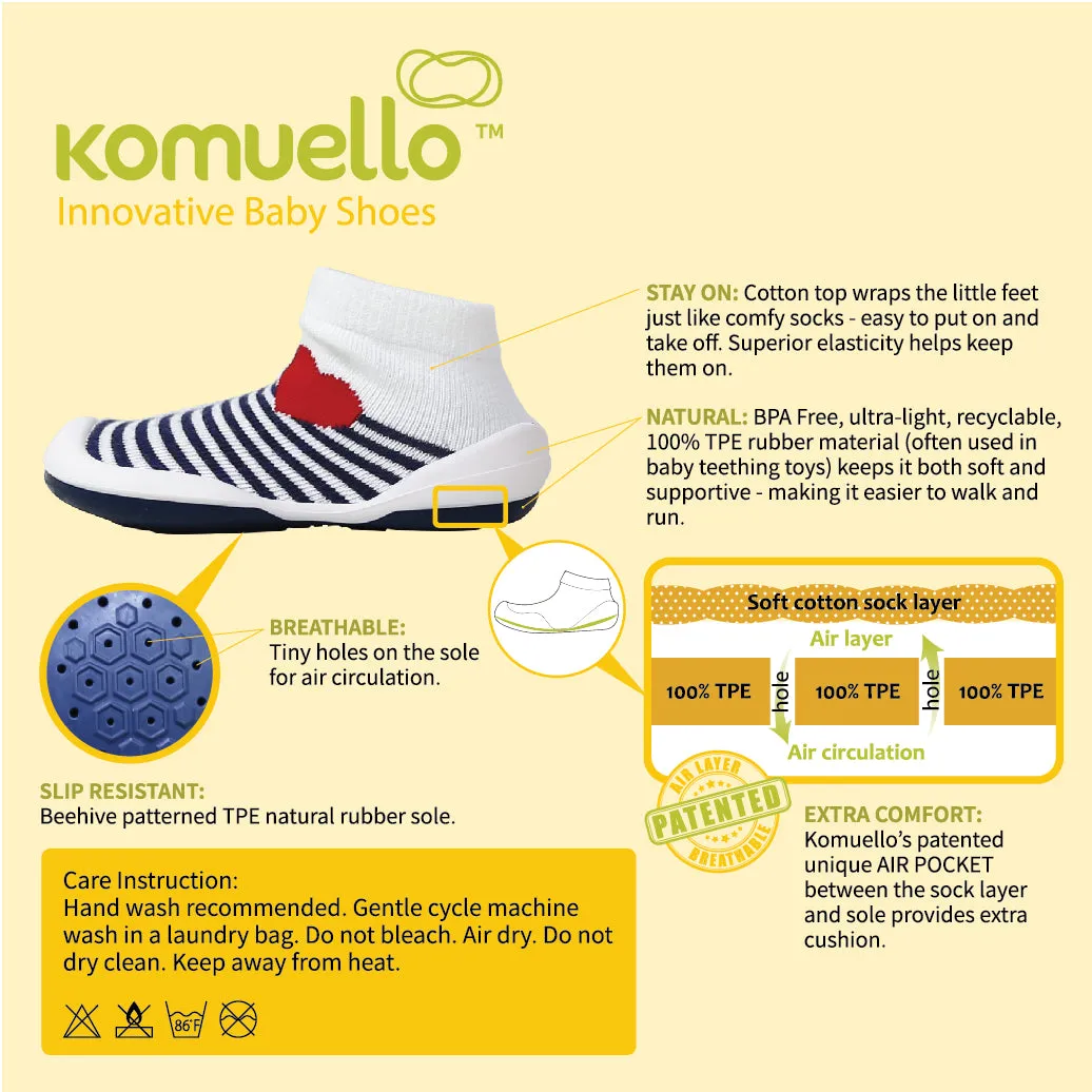 Komuello Baby Shoes - Flat - Black Stripe