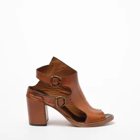 Lorna Buckles Open Shoes natural vacchetta leather cuoio