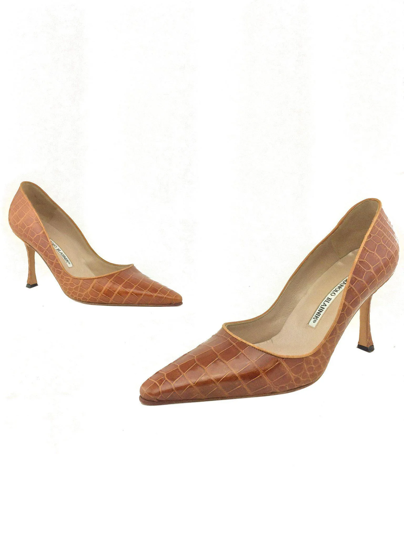 Manolo Blahnik Crocodile BB Pumps Size 8.5