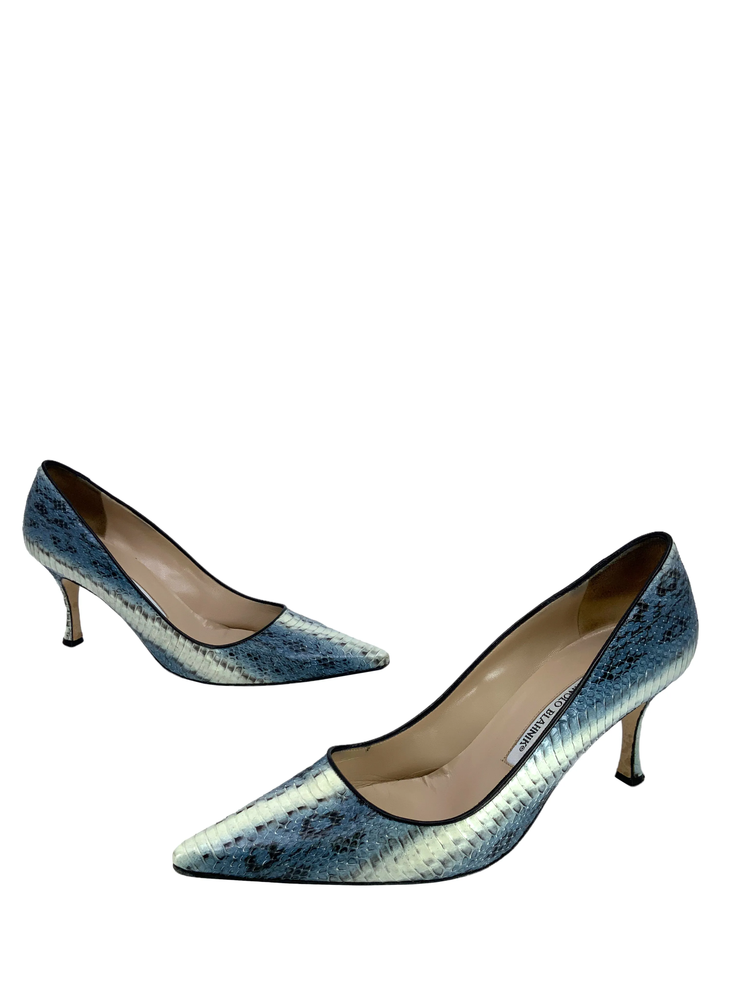 Manolo Blahnik Newcio Snakeskin Pumps Size 9.5