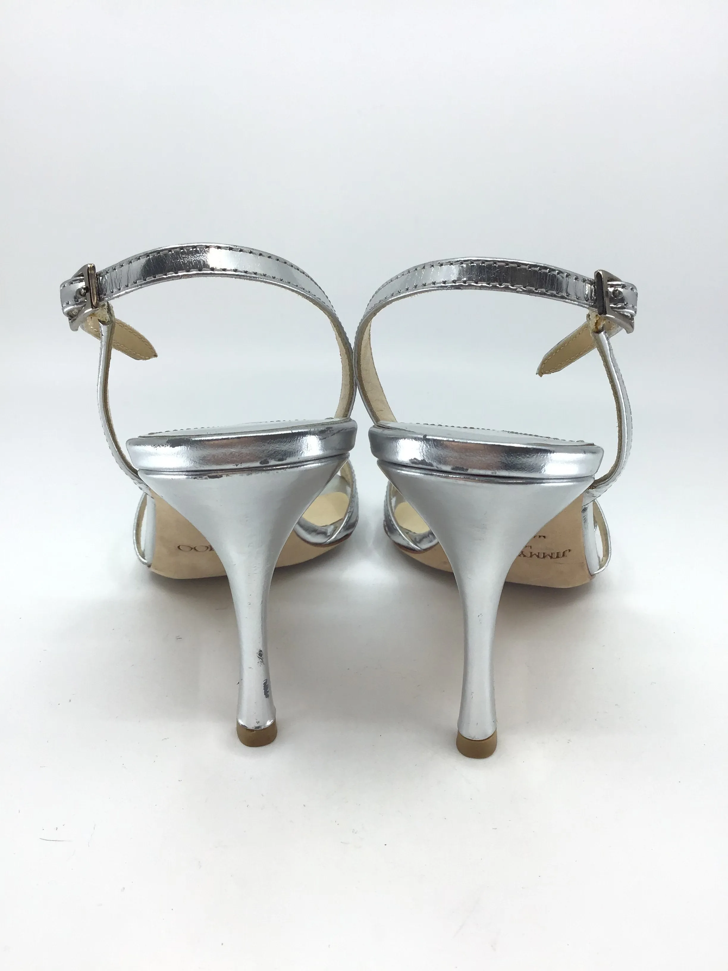 Manolo Blahnik Silver Slingback