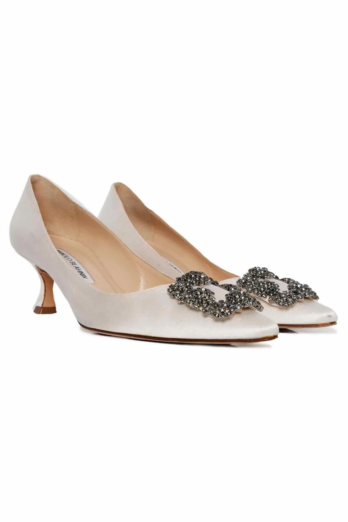 Manolo Blahnik Size 36.5 Satin Hangisi Pumps