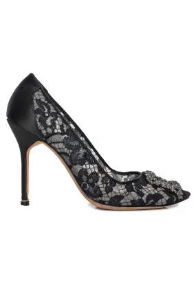 Manolo Blahnik Size 40 Lace Hangisi Pumps