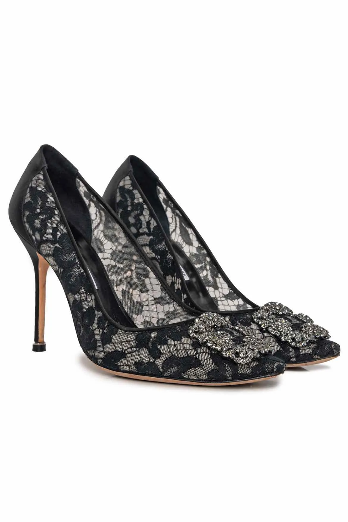 Manolo Blahnik Size 40 Lace Hangisi Pumps