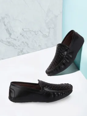 Men Black Casual Slip-On Loafers