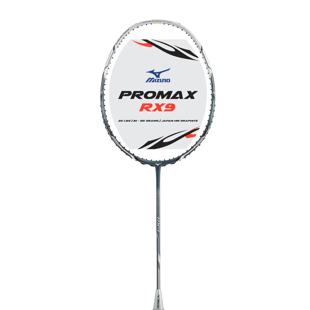 Mizuno Promax RX9 Badminton Racket (Unstrung) - Shadow Grey/Metallic Silver/Black