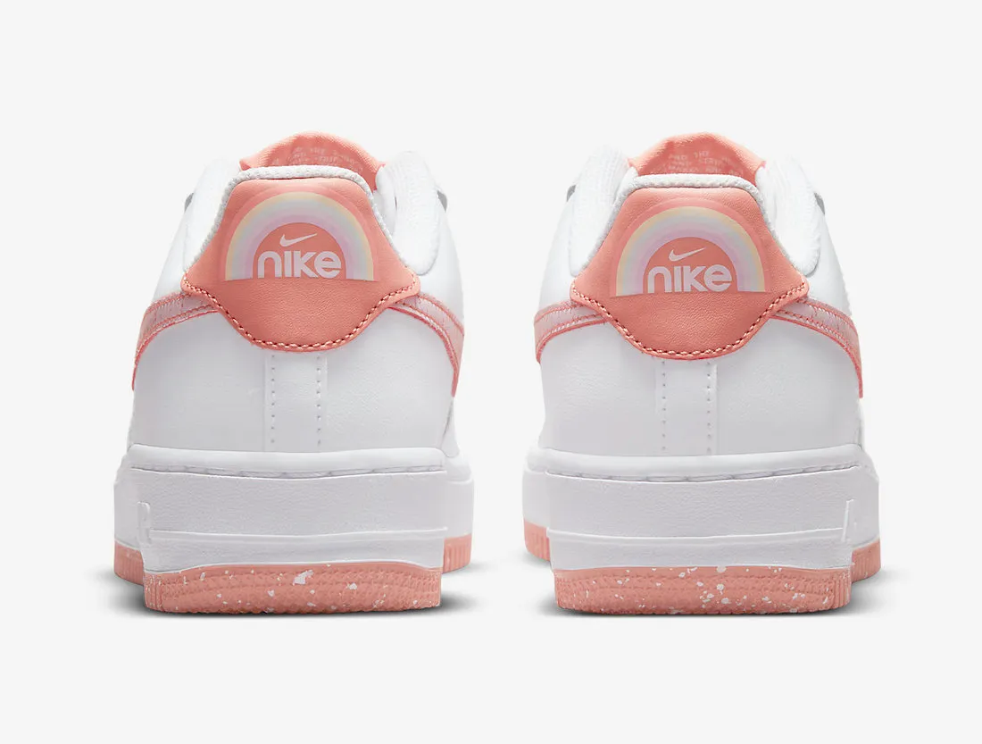 Nike Kid's Air Force 1 LV8 Shoes - White / Light Madder Root / Aura