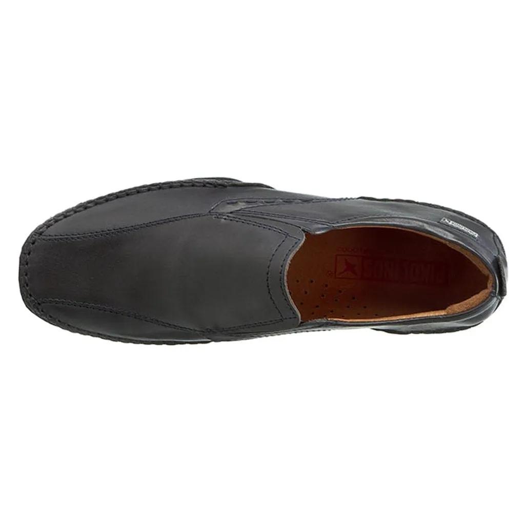 Puerto Rico Black Men's Leather Loafer Shoes