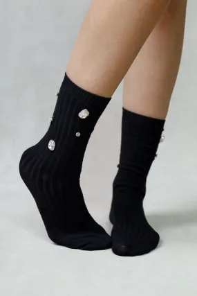 RIBBED LARGE CRYSTAL SOCKS