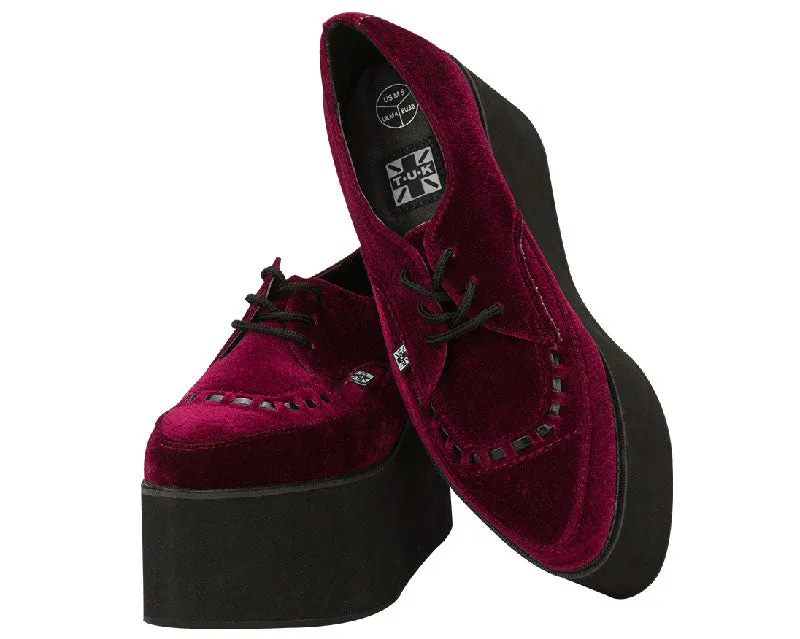 T.U.K BURGUNDY VIVA EVA 3x STACK POINTED CREEPER