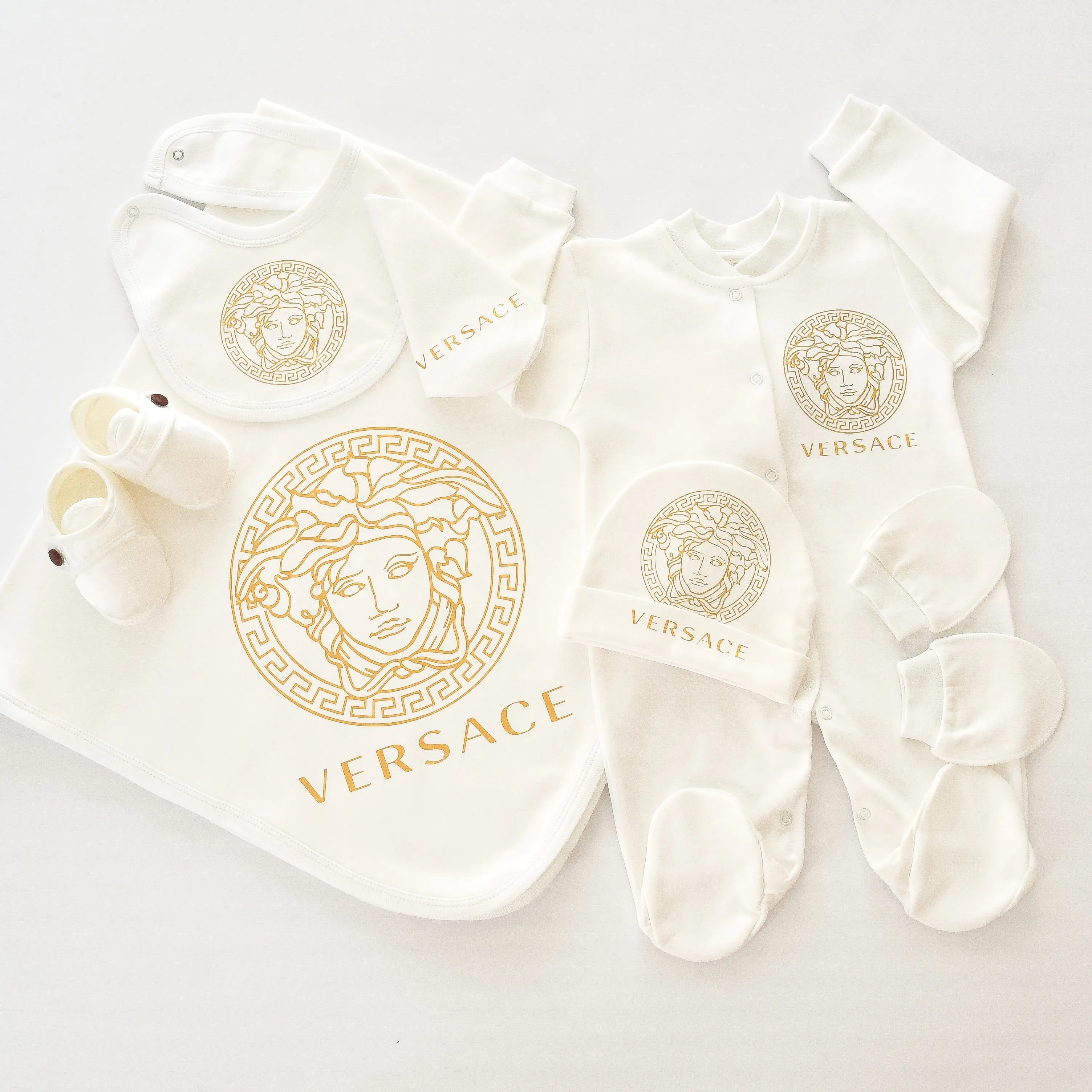 Versace Inspired Newborn Baby Set - 6 Pieces Set