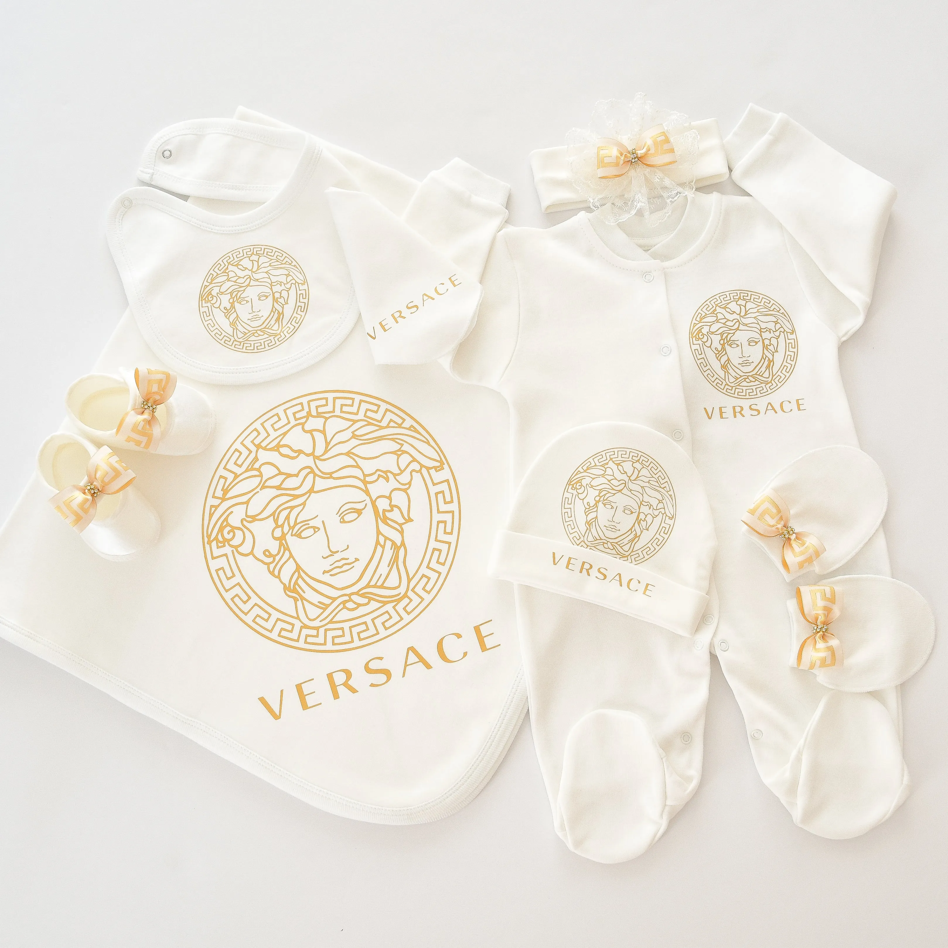 Versace Inspired Newborn Baby Set - 6 Pieces Set