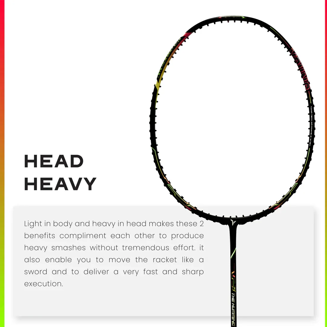 Young The Humming Bird Badminton Racket (Unstrung) | Black/Green/Red