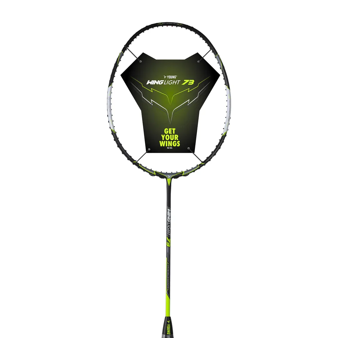 Young Wing Light 73 Badminton Racket (Strung) | Black/Green